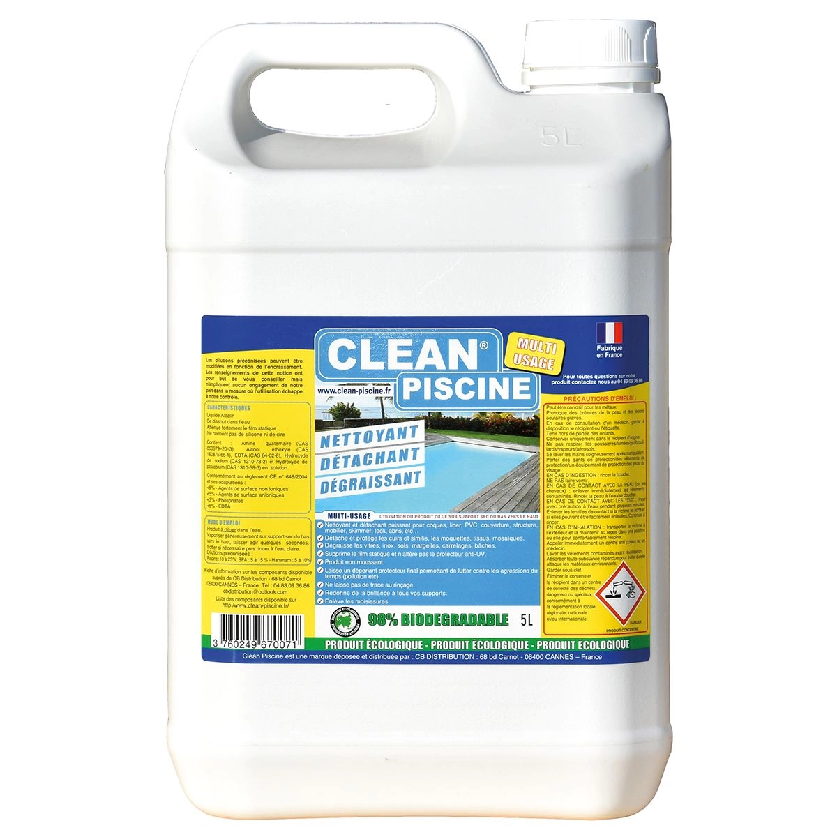 Nettoyant Multi-usages 5 L Clean Piscine 3 Nettoyant Multi-usages 5 L Clean Piscine